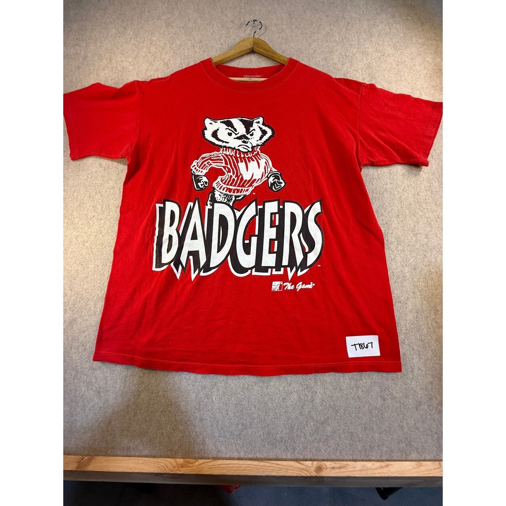 Vintage Wisconsin Badgers T Shirt The Game Bucky Badger Red Mens XL NCAA